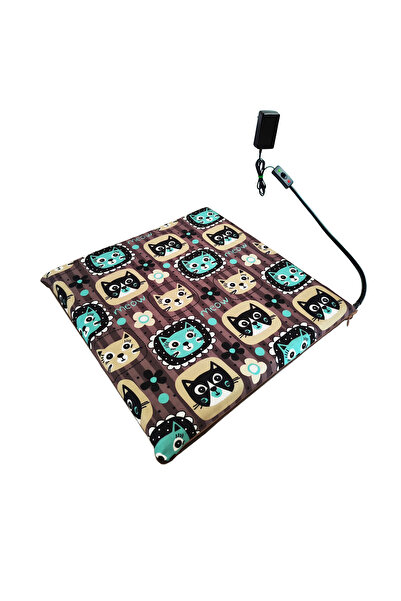 POWERTEC Isıtmalı Kedi Minderi Kedi Köpek Minderi Isıtıcılı Kedi Minderi Isıtıcı Pad 12volt 45x45cmx5cm