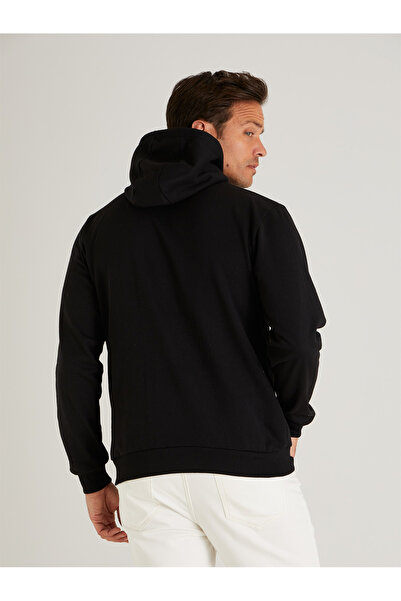 Relax family xf Ανδρική χειμερινή φούτερ με κουκούλα, βαμβακερή στάμπα με λεπτή εφαρμογή