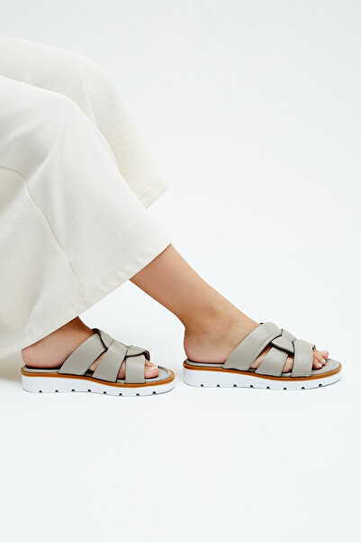 Tamer Tanca Γυναικείες δερμάτινες φλατ παντόφλες 824 35-456 Bn Trlk Y23