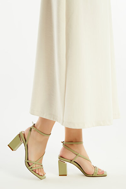 Tamer Tanca Γυναικεία Vegan πέδιλα με τακούνι 909 7003 Bn Sndlt Y23