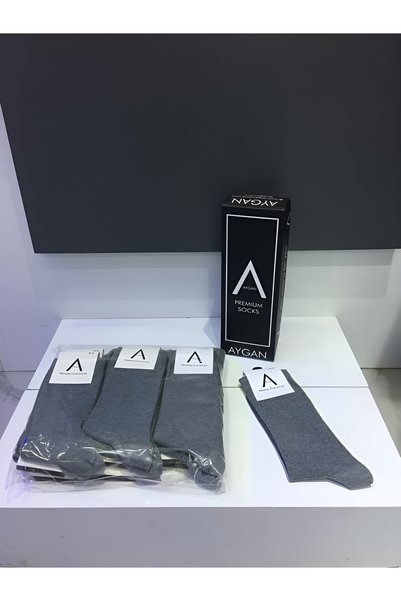 AyganStore Pamuk Erkek 12'li Paket Gri Soket Çorap