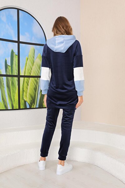 WestBound Γυναικείο Baby Blue Navy Blue Γαλλικό βελούδινο βελούδινο σετ αθλητικών φόρμας