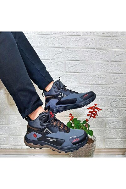 lumberjack Burk Gri-Siyah Waterproof Outdor Erkek Bot