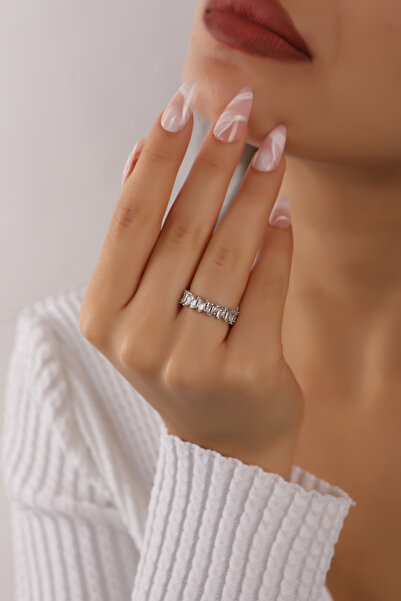 Lia Berto Tamtur Baget Taşlı 925 Ayar Gümüş Yüzük