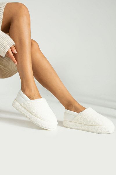 STOCON Cizme de casă din pluș, cu talpă elastică, anti-alunecare, papuci de casă, papuci de casă, cizme de acasă, papuci de casă