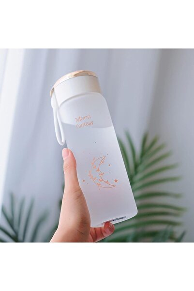 Axe Tools White 500 Ml School Water Bottle with Carrying Handle Moon Water Bottle