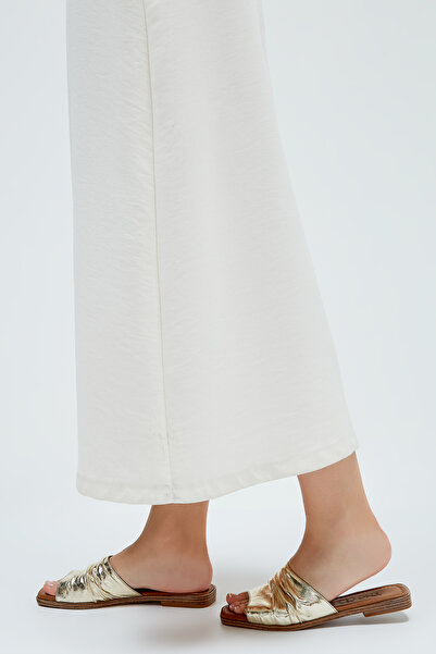 Tamer Tanca شبشب نسائي مسطح نباتي 838 5509 Bn Trlk Y23