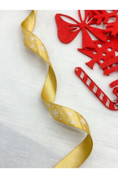 E Elmas شريط من الساتان على شكل ندفة الثلج لعيد الميلاد (2 سم 5 متر)