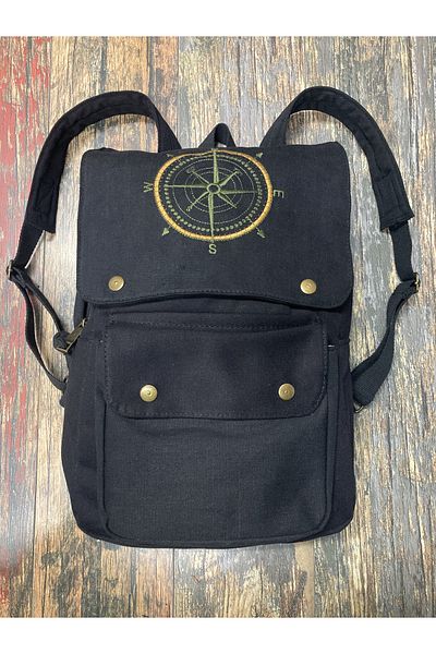 Street Bag Σακίδιο πλάτης με κέντημα πυξίδας Καθημερινής χρήσης Σχολική τσάντα ταξιδιού Camping