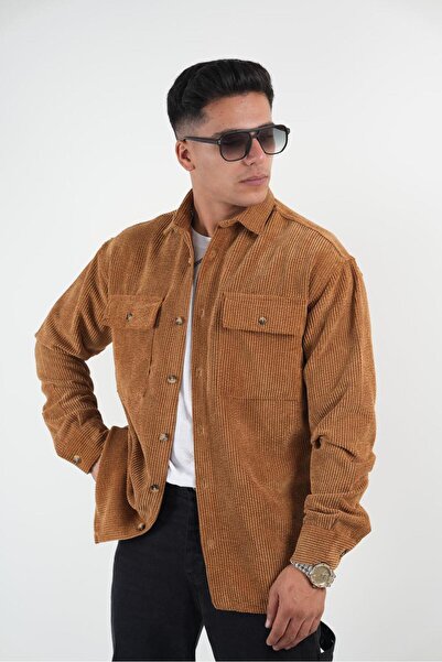 ASWEL YENİ SEZON %100 KOTON DOKUMA RIBBED OVERSIZE KADIFE CEKET ASWKDFOCKT102