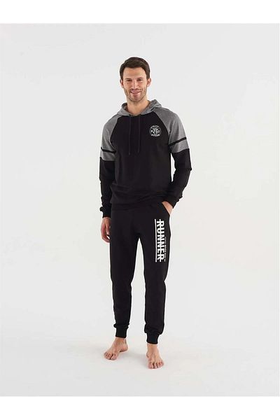 Mod Collection Black Hooded Tracksuit Set