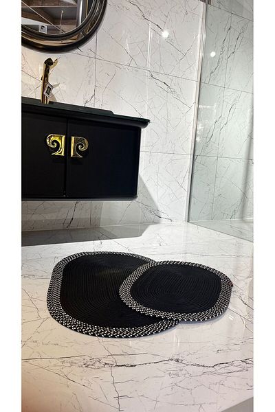 decorium pleksi Σετ μπάνιου Jute Wicker 2, Σετ χαλάκι μπάνιου, Χαλάκι πόρτας, διακόσμηση