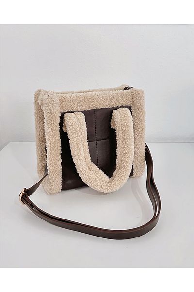 Mojeva Helen Square Fluffy Detail Γυναικεία τσάντα ώμου χειρός