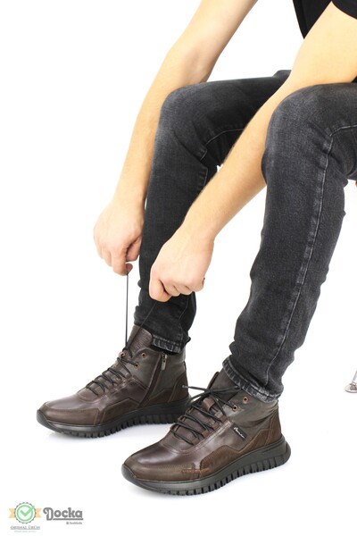 MARCOMEN Erkek Hakiki Deri Spor Tarz Kauçuk Taban Günlük Bot