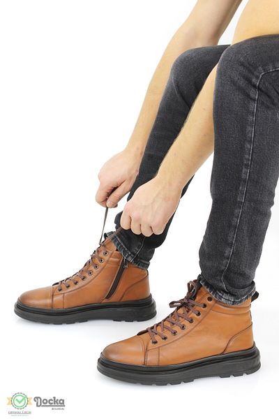 MARCOMEN Men's Soft Genuine Leather Thick Sole Zippered Sports Style Boots