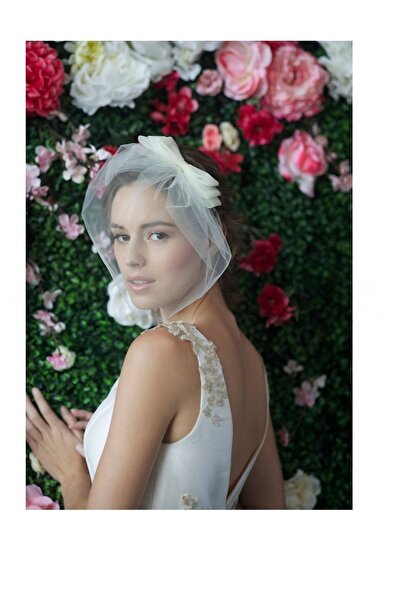 BBA TULLE STORE Voal pentru față cu fundă, voal simplu, accesoriu pentru mire...