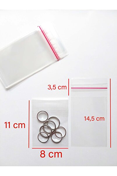 GÖKÇETasarım 8 x 15 cm Yapışkanlı Jelatin Paket *20 adet* / Şeffaf Poşet