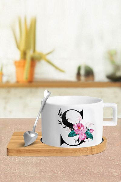 yhfoto S Letter Cup Set - Nescafe Cup Mug White - Tkm43