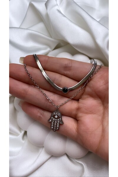 Accessories Fatma Annenin Eli Çelik Ikili Gold Renk Kolye