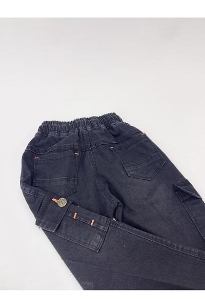 CANBİX Boy's Pocket Phosphorescent Smoked Jeans (It is recommended to take a size large.)