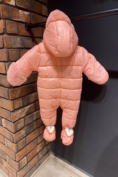 PODIUM GYM Special Series Hidden Gloves Hooded Stylish Winter Girls Cosmonaut Jumpsuit-pink