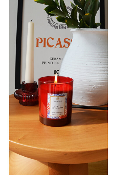 SUM STUDIO Elma Tarçın Kokulu Pamuk Fitilli Doğal Mum 180 gr