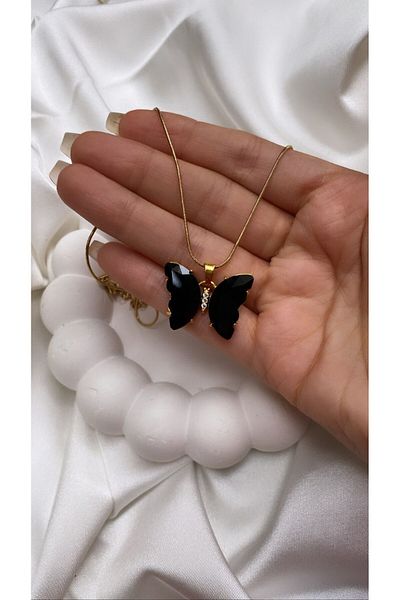 Accessories Gold Colored Hologram Butterfly Necklace
