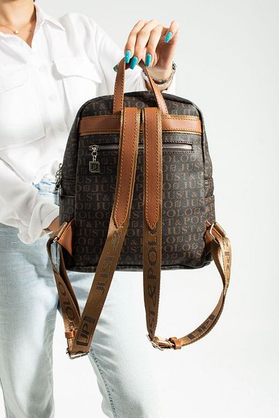 POLO style Γυναικείο σακίδιο πλάτης με μονόγραμμα πολλαπλών διαμερισμάτων με στάμπα με πλαϊνές τσέπες