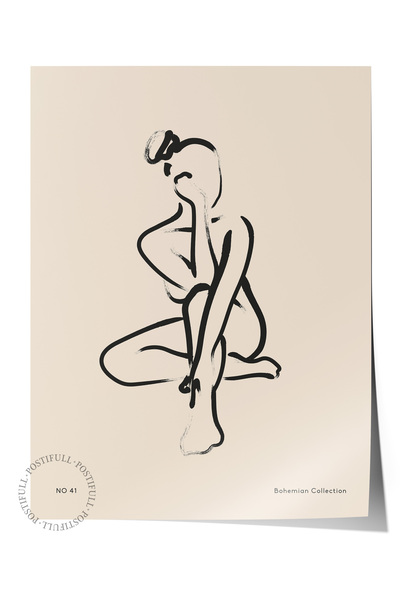 Postifull Soft Boho Çerçevesiz Duvar Posteri, İskandinav Temalı Poster - Salo...