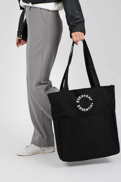 citycenterfashion Geantă de mână și de umăr pentru femei Bondit din țesătură Boyfirend cu închidere cu fermoar cty-lbn-9000