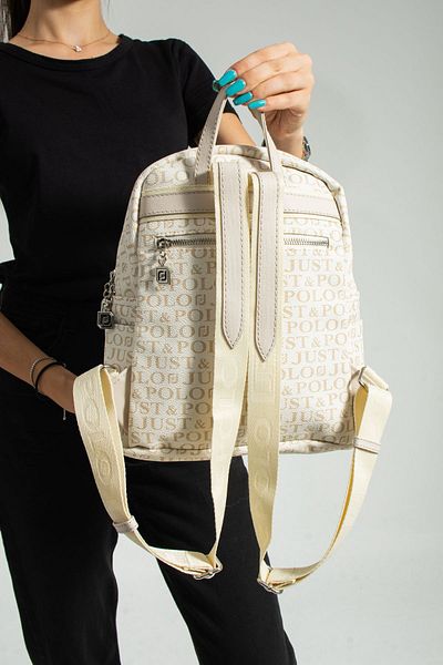 POLO style Γυναικείο σακίδιο πλάτης με μονόγραμμα πολλαπλών διαμερισμάτων με στάμπα με πλαϊνές τσέπες