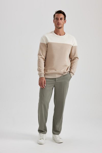 DeFacto Comfort Fit Crew Neck Color Block Sweatshirt A5279ax23au