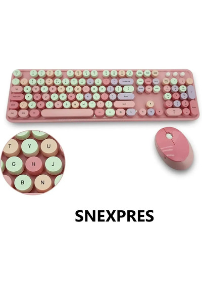 SNEXPRES Kablosuz Klavye Ve Mouse Fare Set 104 Tuşlu Pc Notebook laptop Uyuml...
