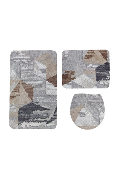 Voho Tekstil Banyo Paspas Seti Kaymaz Taban - Elegance 3 Parça Klozet Takımı ...