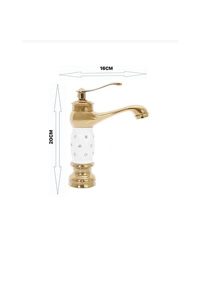 Boheme fleko Basin mixer Gold-White ceramic body