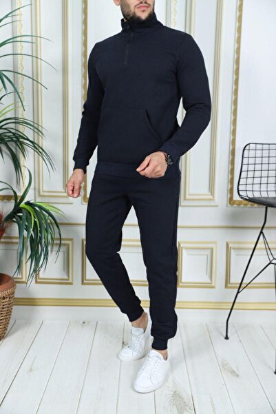 EXSPORT Σετ χειμερινής φόρμας με 3 κλωστές, βαμβακερά με μισό φερμουάρ