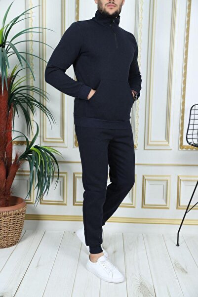 EXSPORT Σετ χειμερινής φόρμας με 3 κλωστές, βαμβακερά με μισό φερμουάρ