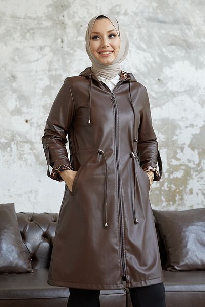 InStyle Almin Handle Epaulette Detail Δερμάτινο καπάκι - Bitter Brown