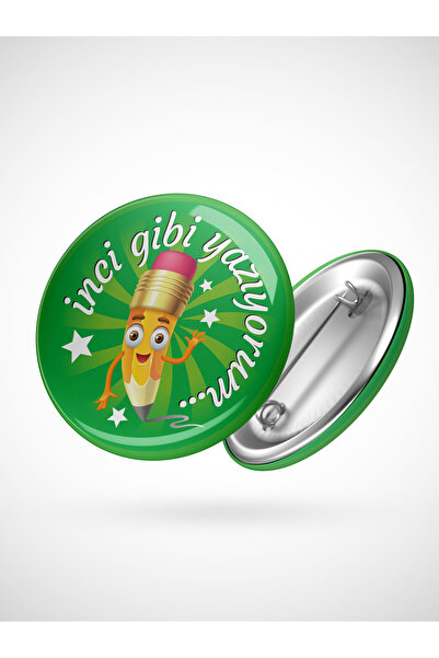 Jet Online 20 Adet Inci Gibi Yazıyorum Motivasyon Rozeti, Öğrenci Rozeti