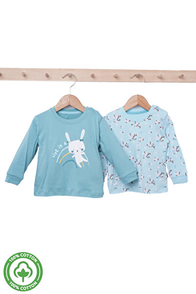 Rise Raba Girl's Cotton Printed Crew Neck Long Sleeve 2-Piece Sweat 3-18 Months