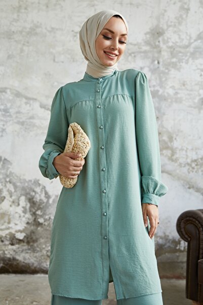 InStyle Garnitur casual zapinany na guziki Arfa Ayrobin - jasnozielony