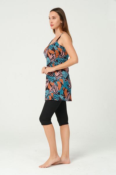vawensea Women's Tights Patterned Dress - Blue (with Breast Pad)