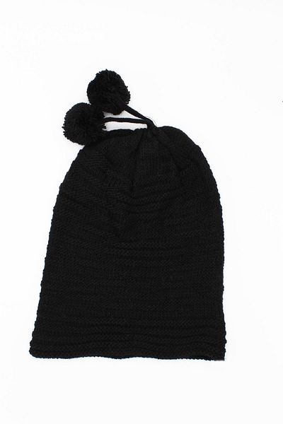 toptanhanem Black Pompom Men's Wool Beret - Bring Warmth and Style Together