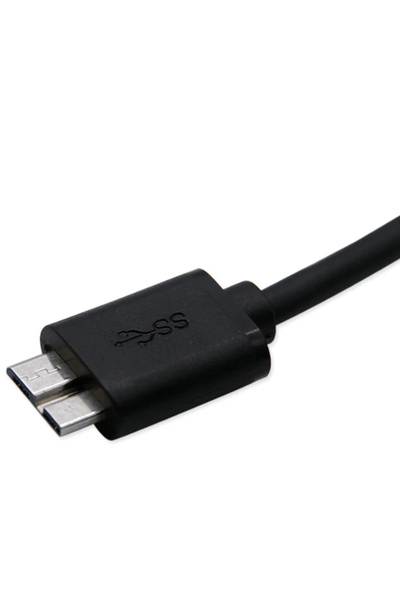 Coverzone Type C to Micro B 3.0 Kablo 1 Metre Siyah Renk Veri Aktarım Kablosu Micro B Harici Harddisk Kablosu