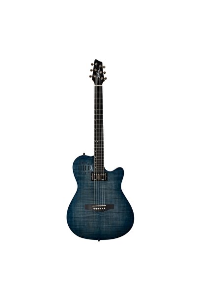 Godin A6 Ultra Elektro Akustik Gitar (Denim Blue Flame)