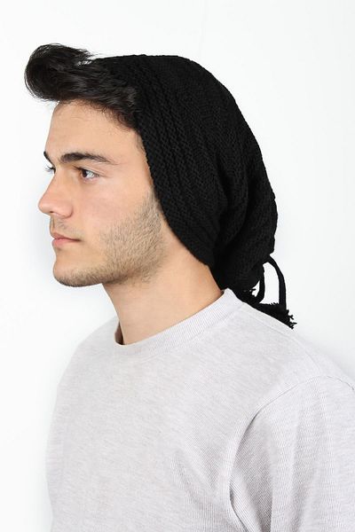 toptanhanem Black Pompom Men's Wool Beret - Bring Warmth and Style Together
