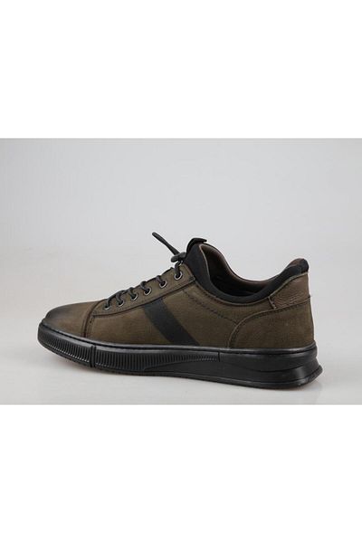KOMCERO 3k0584 Ανδρικά παπούτσια casual από γνήσιο δέρμα Khaki Nubuck