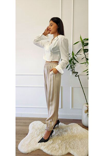 Lefon ΣΑΤΕΝ ΜΠΛΟΥΖΑ CROP ΜΕ ΦΕΡΜΟΥΑΡ ΜΕΓΕΘΟΣ 40 (Το μοτίβο είναι δυσκολία)