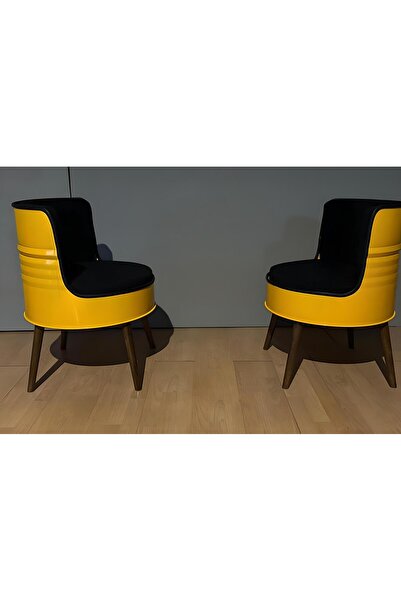 BK VARİL KOLTUK Varil Dekor Bella Balkon Bahçe Takımı Sarı