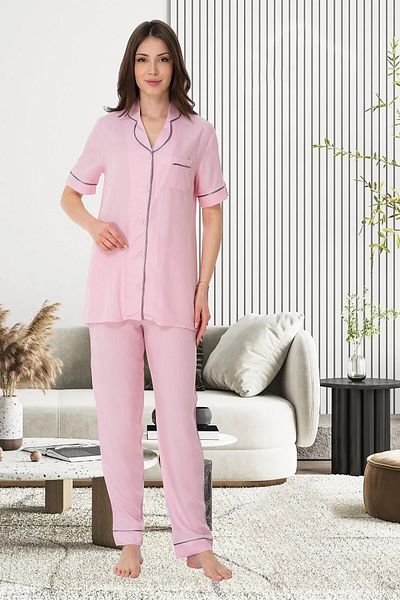Effortt Maternity Pajama Set Pink - 8069